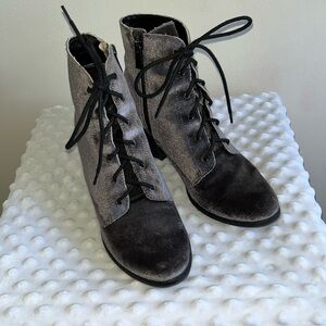 Dolce Vida gray velvet bootie, size 8.5